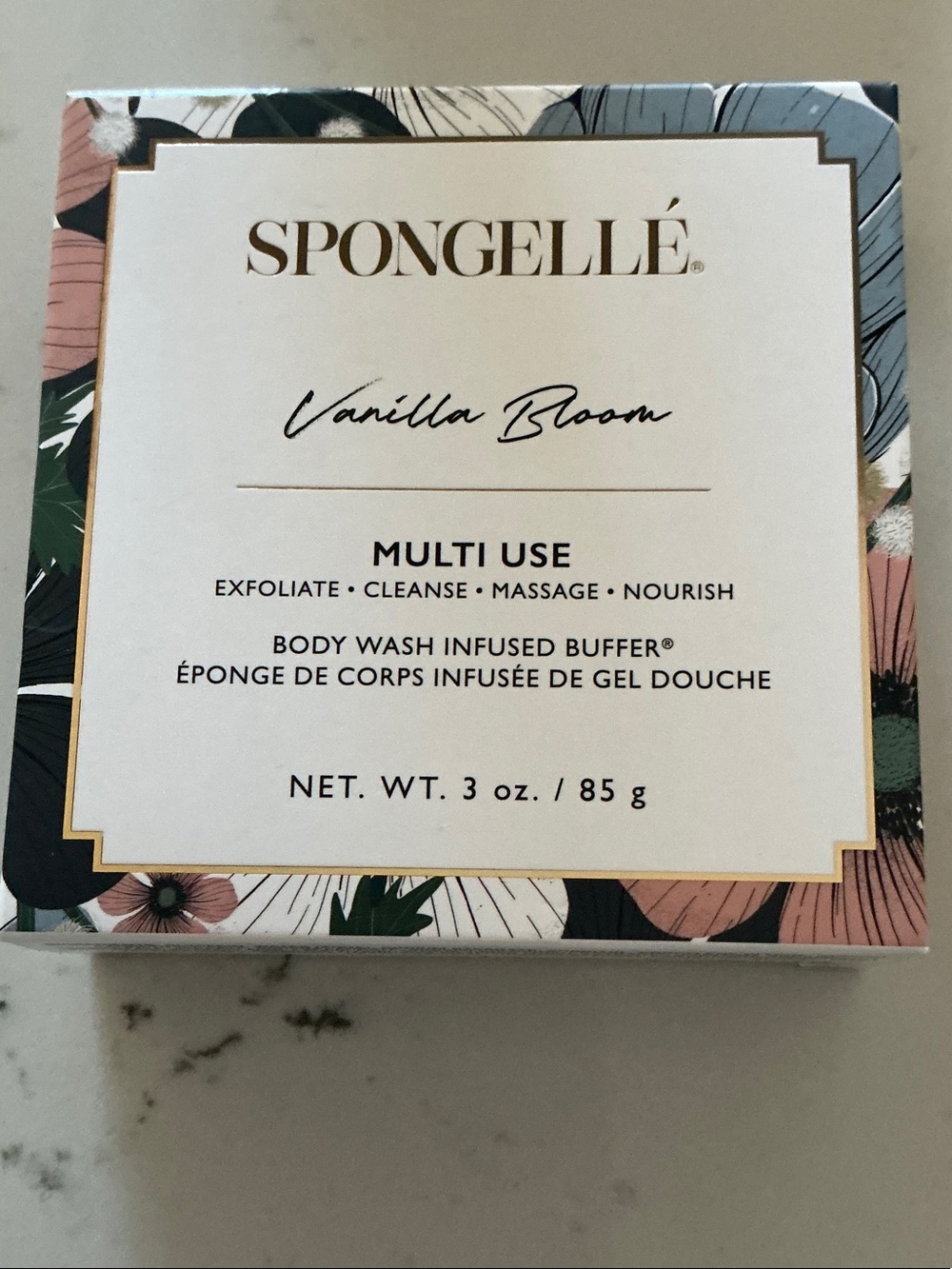 Spongellé Vanilla Bloom Body Wash Infused Buffer - White, Pink, Green, Black